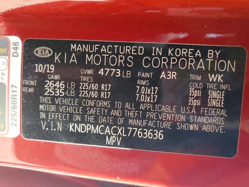 2020 KIA SPORTAGE LX  