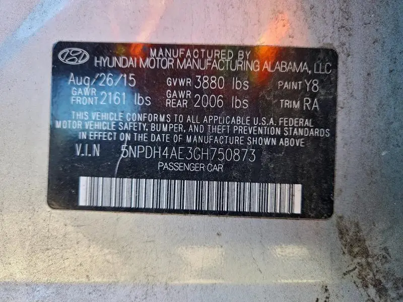 2016 HYUNDAI ELANTRA SE  