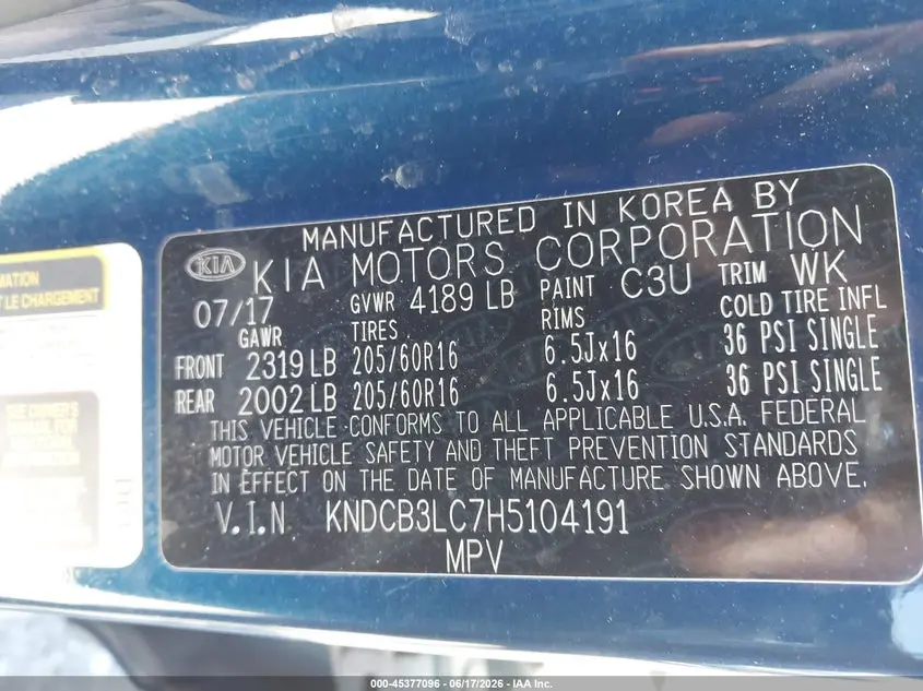 2017 KIA NIRO LX