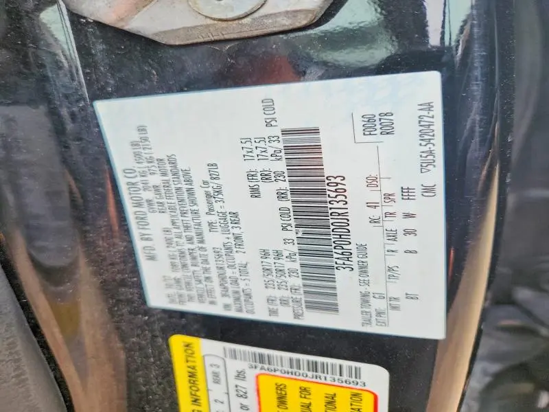 2018 FORD FUSION SE  