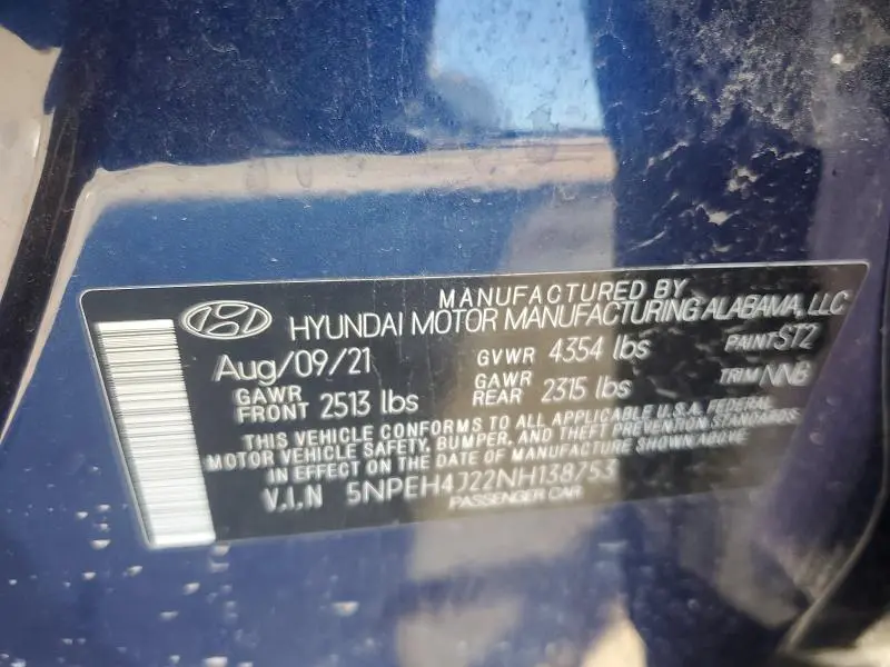 2022 HYUNDAI SONATA LIMITED  