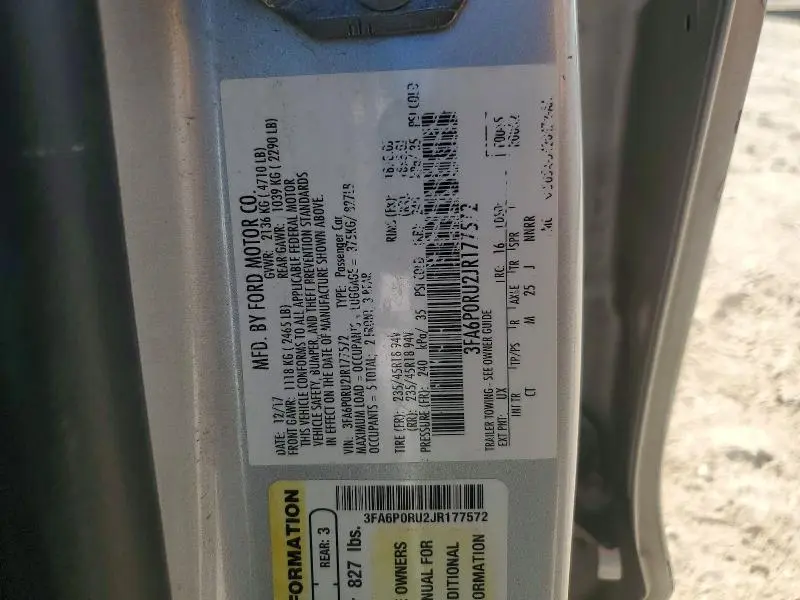 2018 FORD FUSION TITANIUM/PLATINUM HEV  