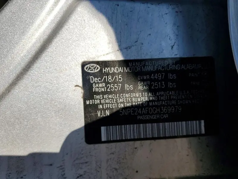 2016 HYUNDAI SONATA SE  