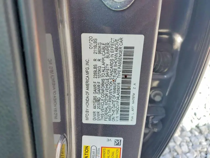 2020 HONDA ACCORD SPORT  