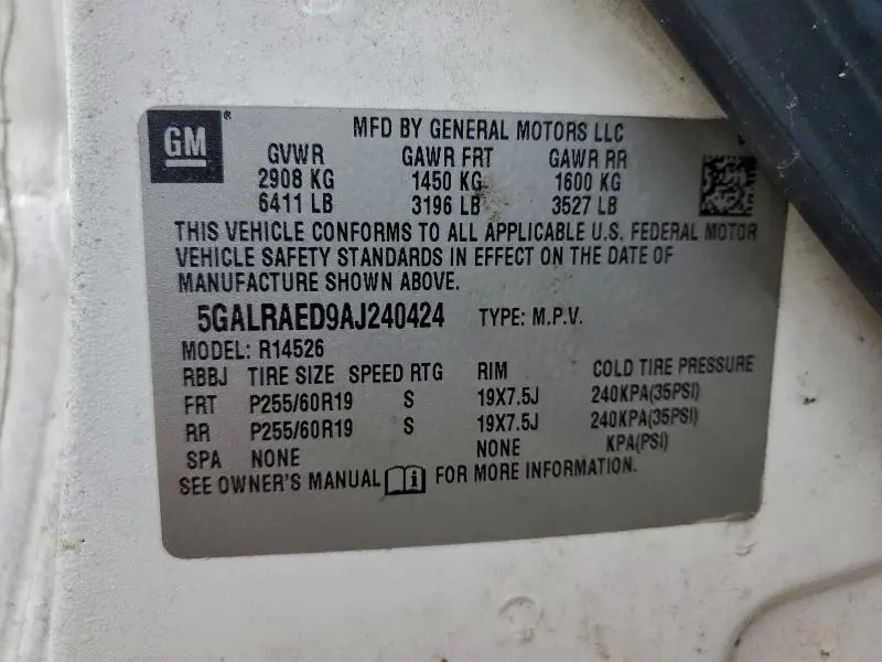 2010 BUICK ENCLAVE CX  