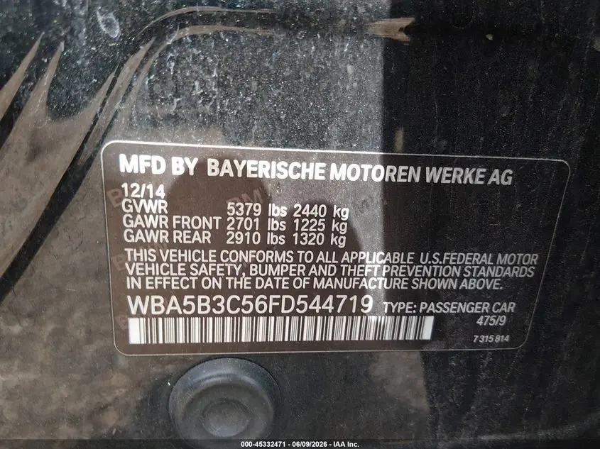 2015 BMW 535I XDRIVE