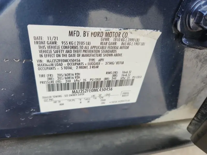 2021 FORD ECOSPORT S  