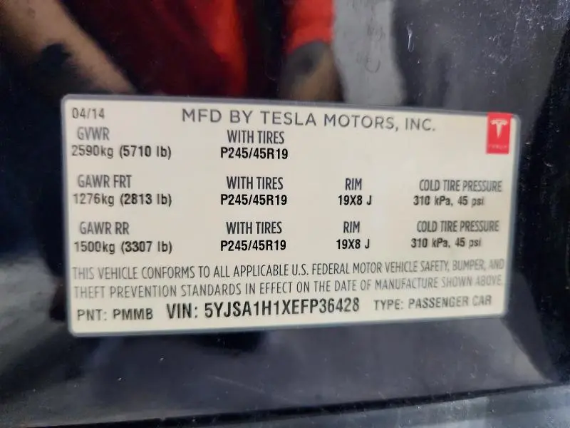 2014 TESLA MODEL S   