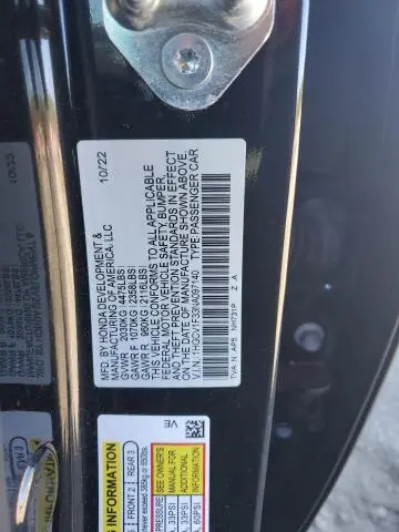 2022 HONDA ACCORD SPORT  