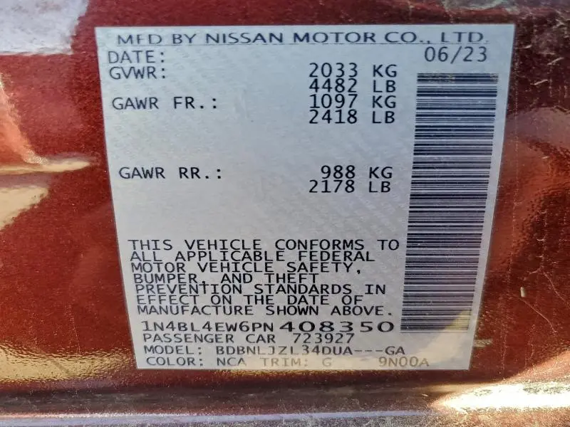 2023 NISSAN ALTIMA SL  