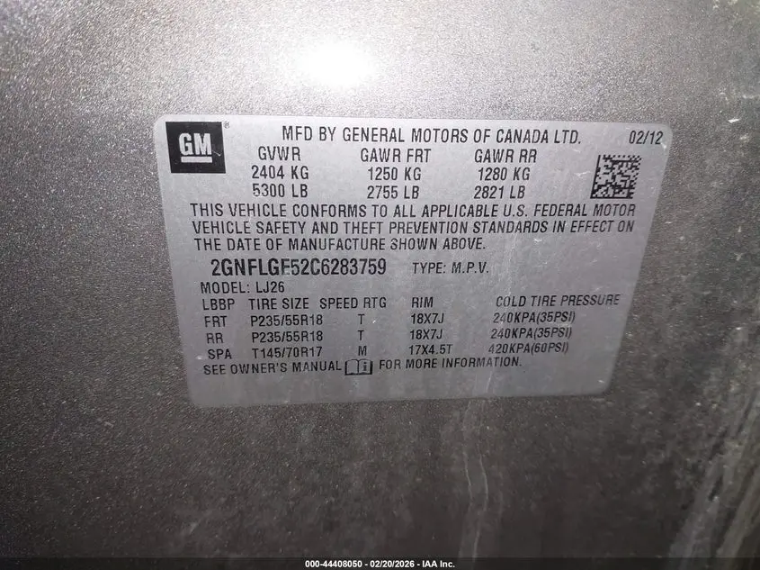 2012 CHEVROLET EQUINOX LTZ