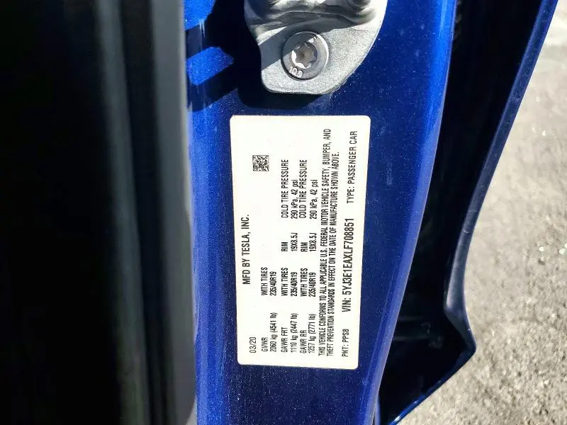 2020 TESLA MODEL 3   