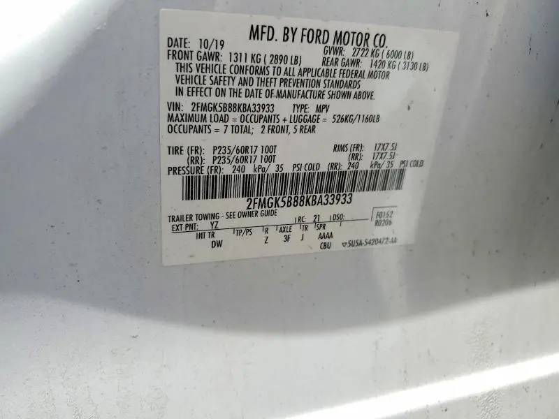 2019 FORD FLEX SE  