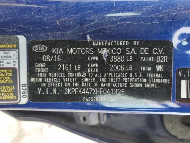 2017 KIA FORTE LX  