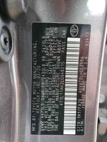 2020 TOYOTA CAMRY LE  