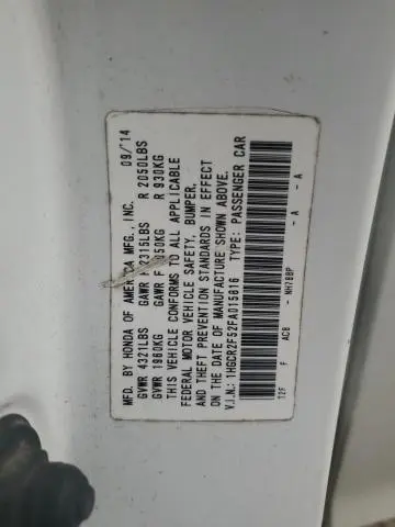 2015 HONDA ACCORD SPORT  