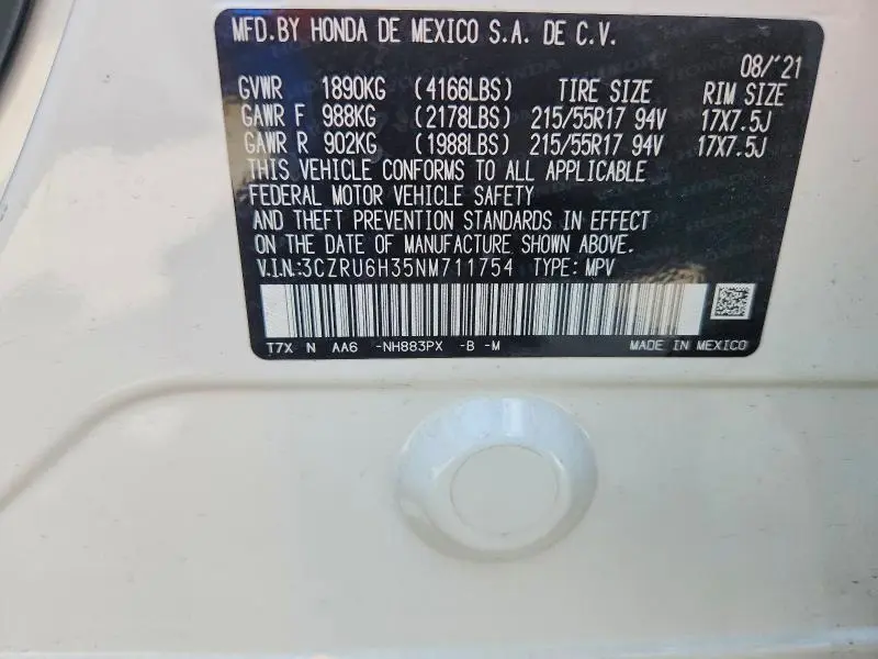 2022 HONDA HR-V LX  