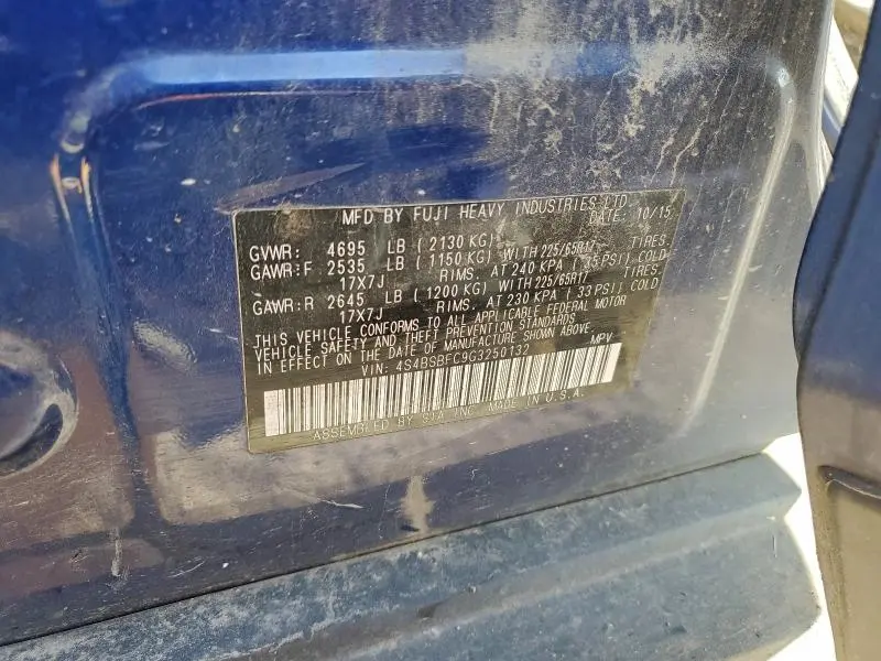 2016 SUBARU OUTBACK 2.5I PREMIUM  