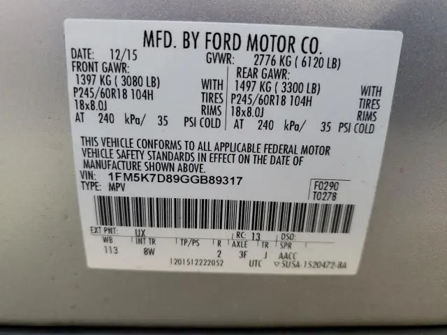 2016 FORD EXPLORER XLT  