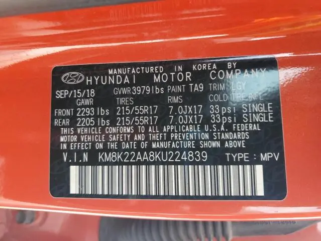 2019 HYUNDAI KONA SEL  