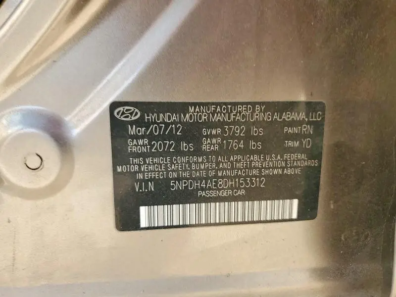 2013 HYUNDAI ELANTRA GLS  