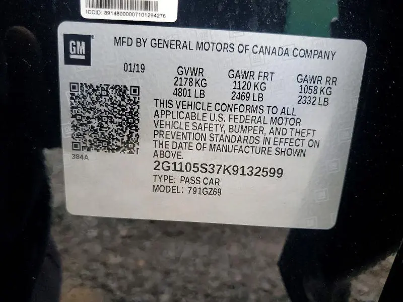 2019 CHEVROLET IMPALA PREMIER  
