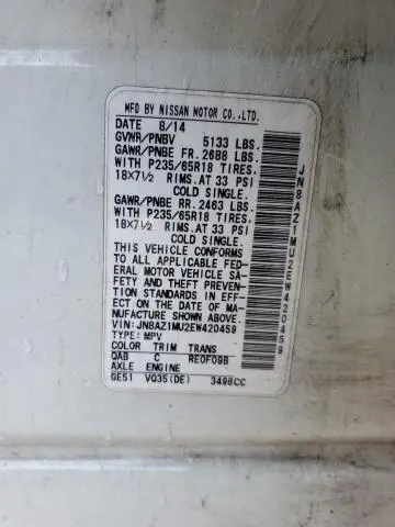 2014 NISSAN MURANO S  