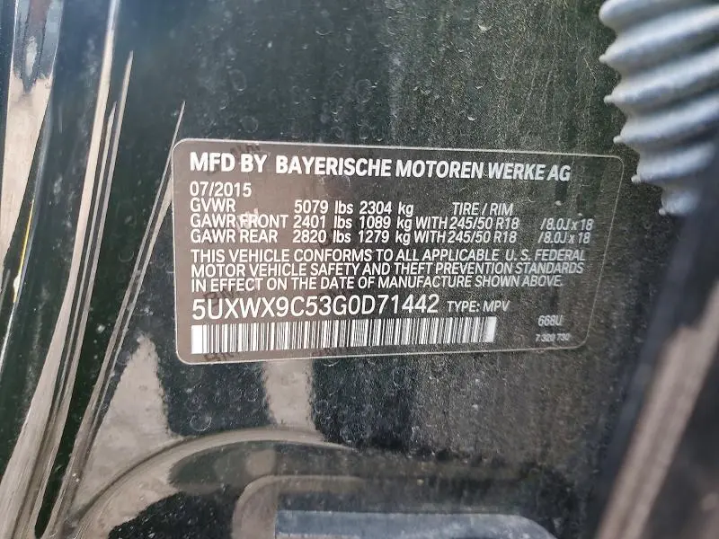 2016 BMW X3 XDRIVE28I  