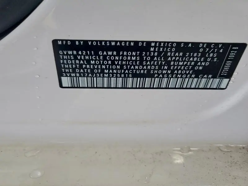 2014 VOLKSWAGEN JETTA SE  