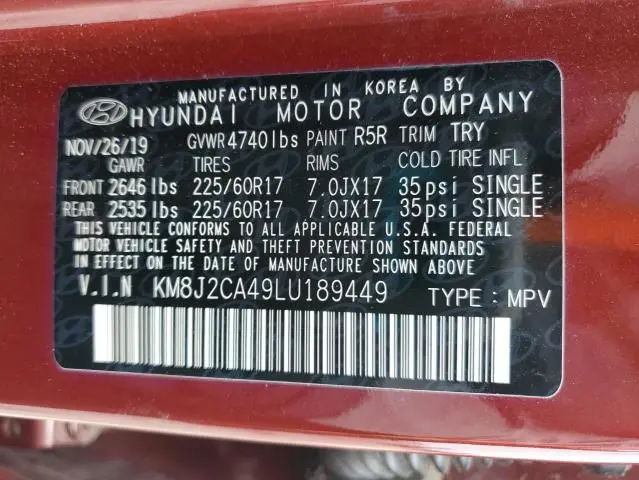 2020 HYUNDAI TUCSON SE  