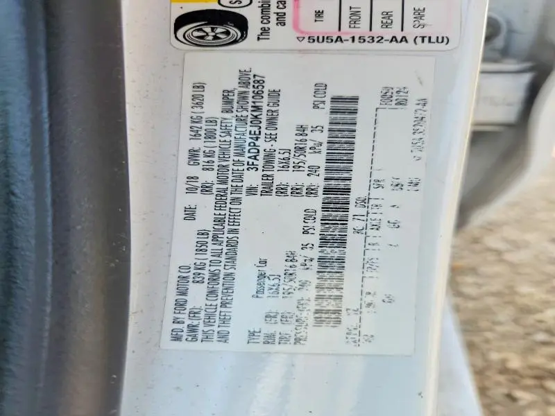 2019 FORD FIESTA SE  