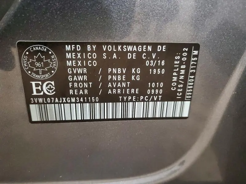 2016 VOLKSWAGEN JETTA SEL  
