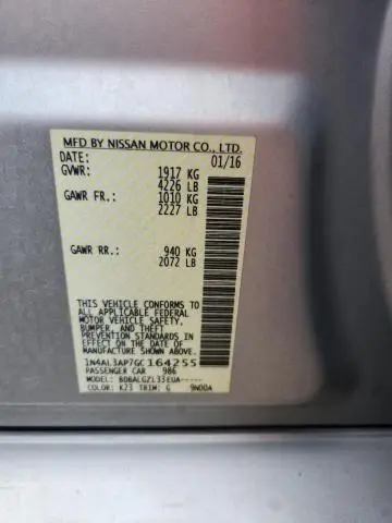 2016 NISSAN ALTIMA 2.5  