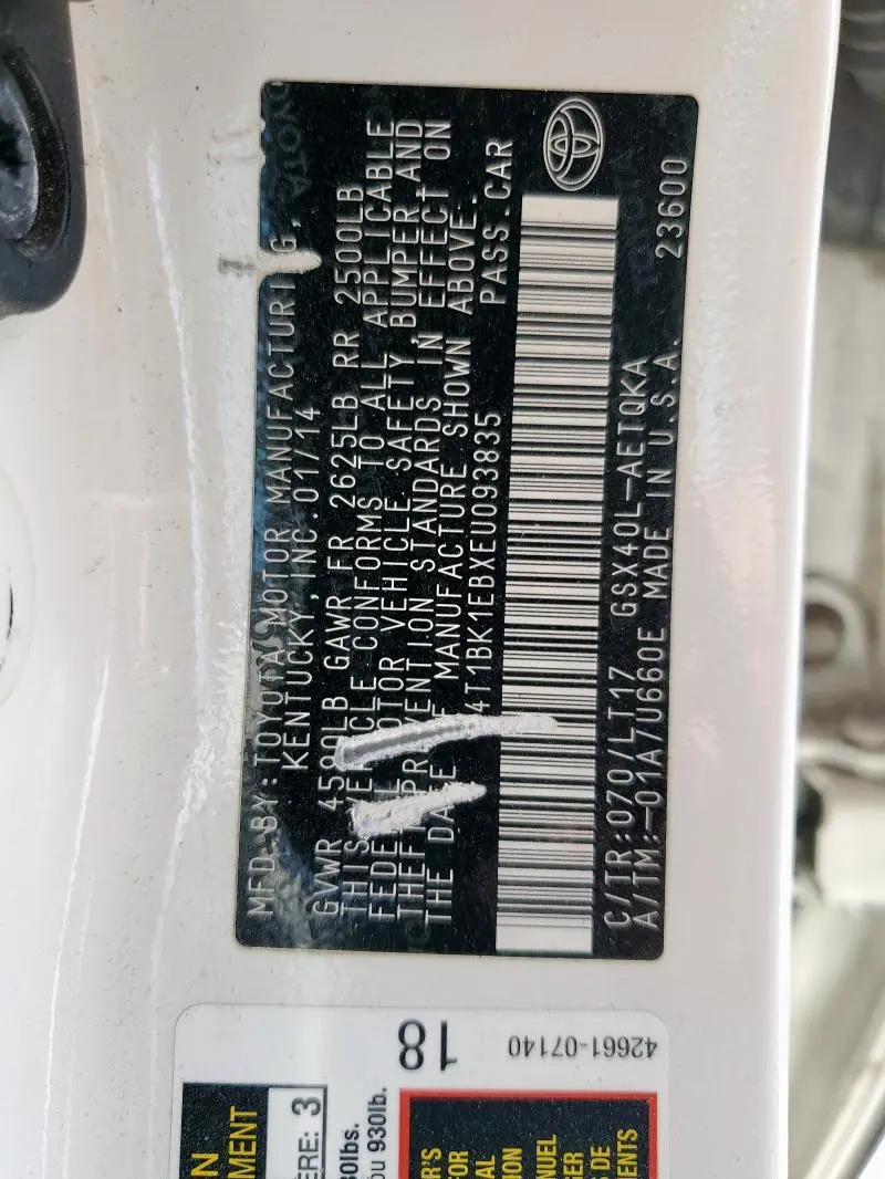 2014 TOYOTA AVALON BASE  