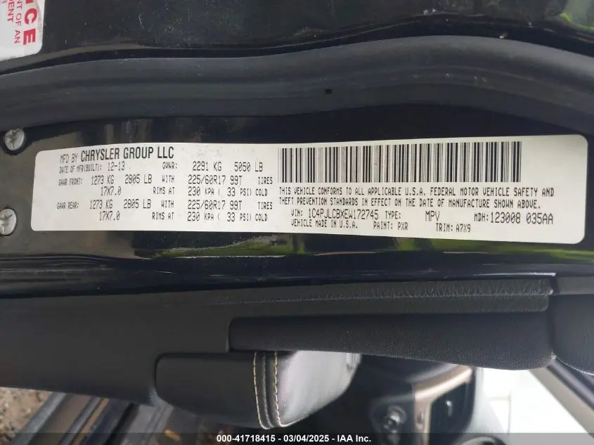 2014 JEEP CHEROKEE LATITUDE