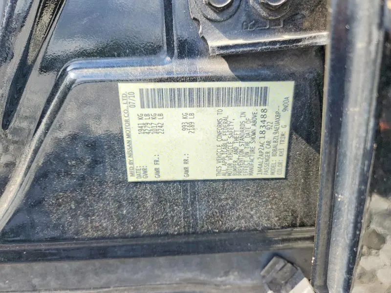 2010 NISSAN ALTIMA BASE  