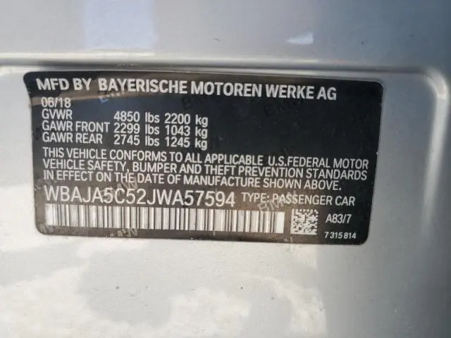 2018 BMW 530 I