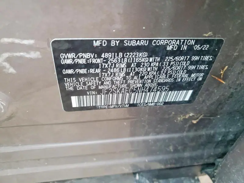 2022 SUBARU FORESTER PREMIUM  