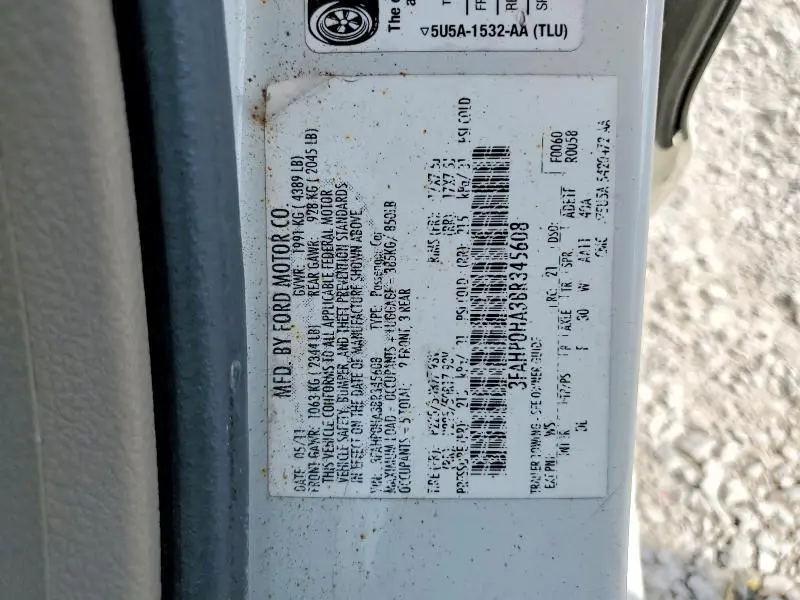 2011 FORD FUSION SE  