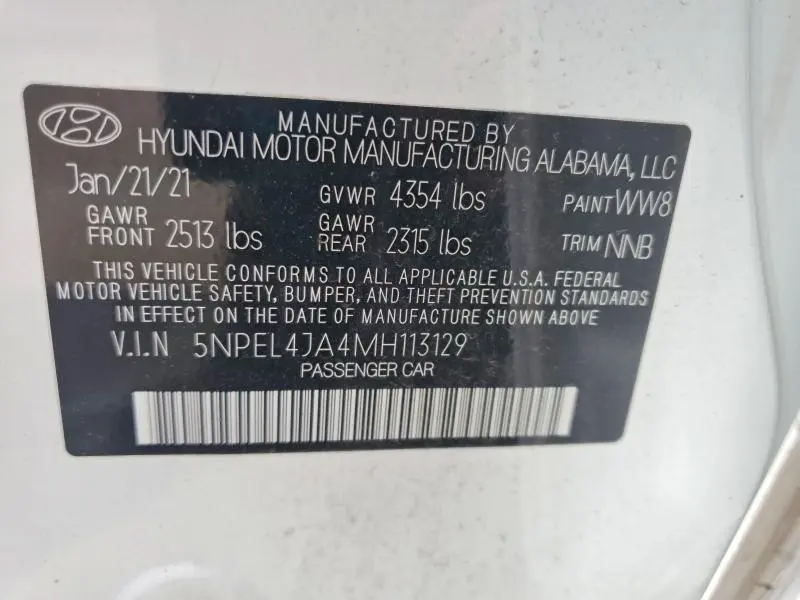 2021 HYUNDAI SONATA SEL  