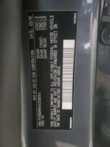 2010 VOLVO S40 2.4I