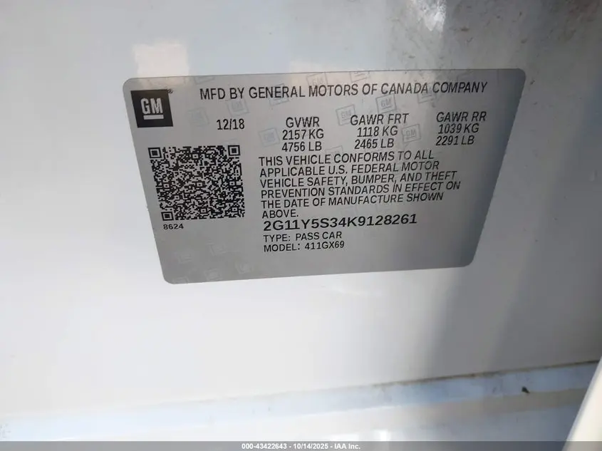 2019 CHEVROLET IMPALA LS