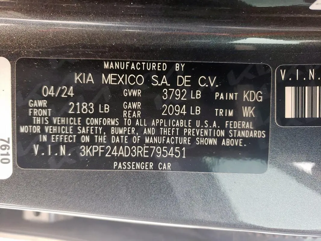 2024 KIA FORTE LX  