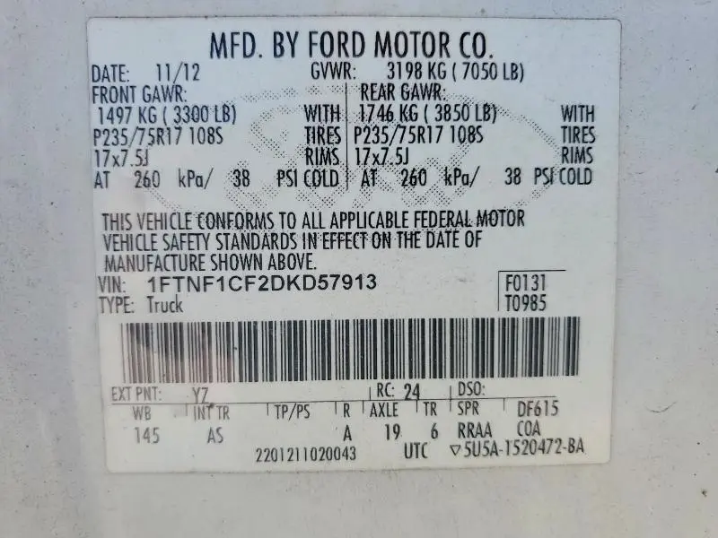 2013 FORD F150   