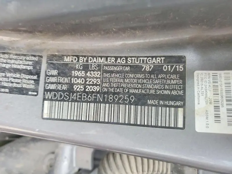 2015 MERCEDES-BENZ CLA 250  