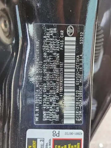 2013 TOYOTA CAMRY SE  