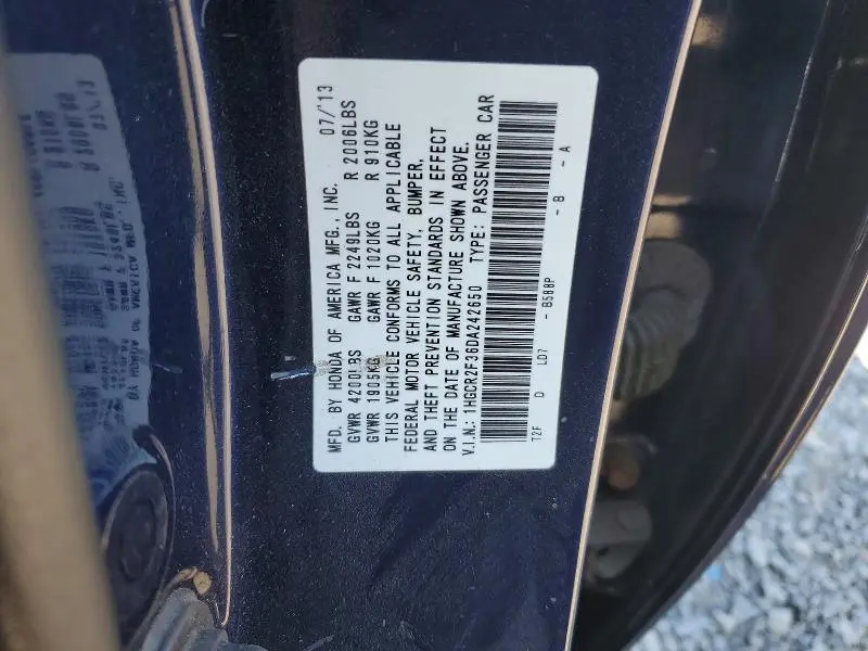 2013 HONDA ACCORD LX  