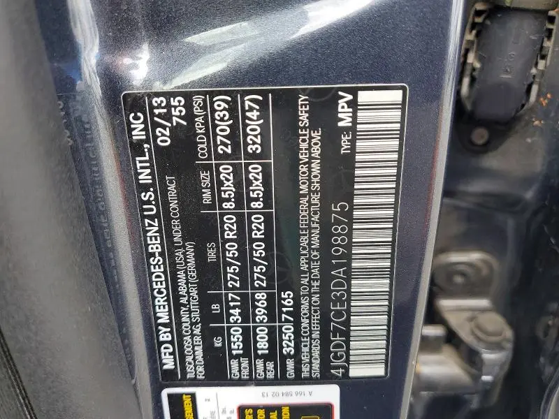 2013 MERCEDES-BENZ GL 450 4MATIC  