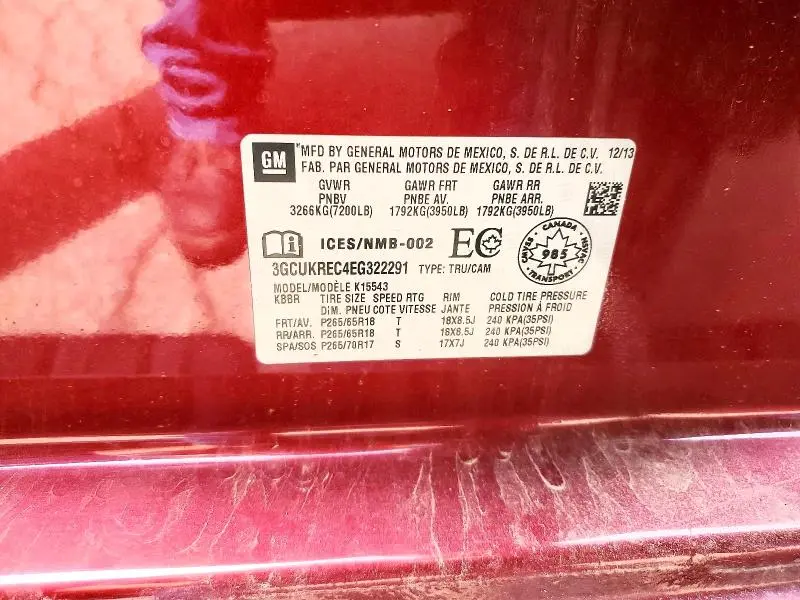 2014 CHEVROLET SILVERADO K1500 LT  