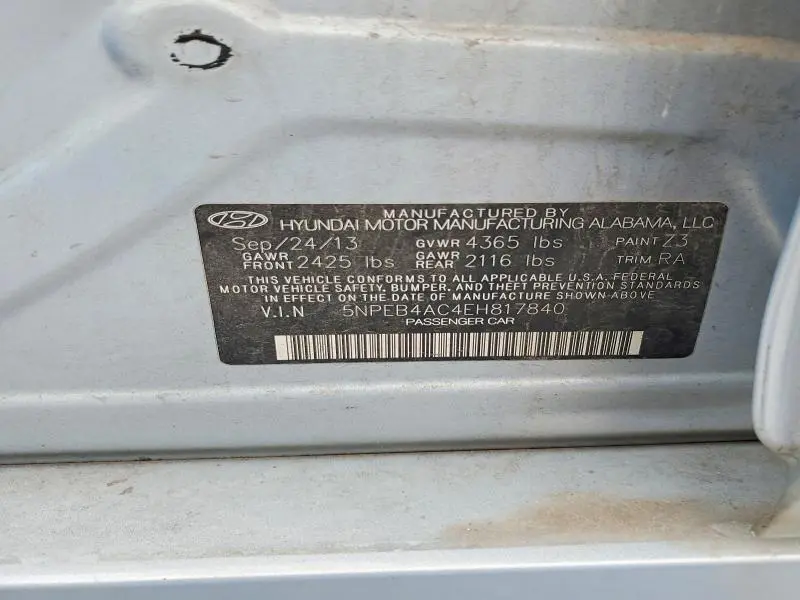 2014 HYUNDAI SONATA GLS  